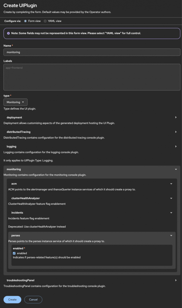 Complete this form to install a Persus single cluster.