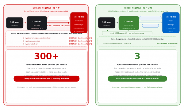 This shows the DNS search domain expansion.