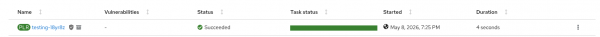 OpenShift Pipelines shows an archived pipeline run entry under the Tekton results icon.