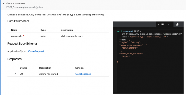 An example from the API catalog of how to share an image to a new region in AWS