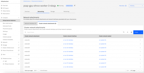 The interface list showing the new vNIC.