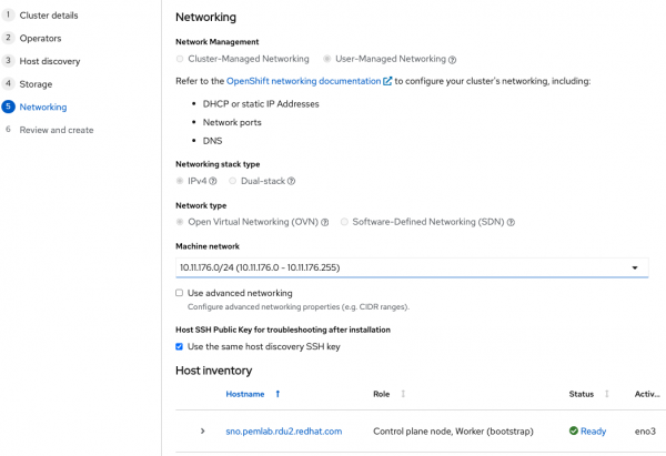 Hybrid Cloud Console Networking wizard.