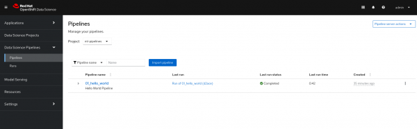 Figure 11: OpenShift AI pipeline