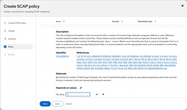 Tailor the values for a check within the policy.