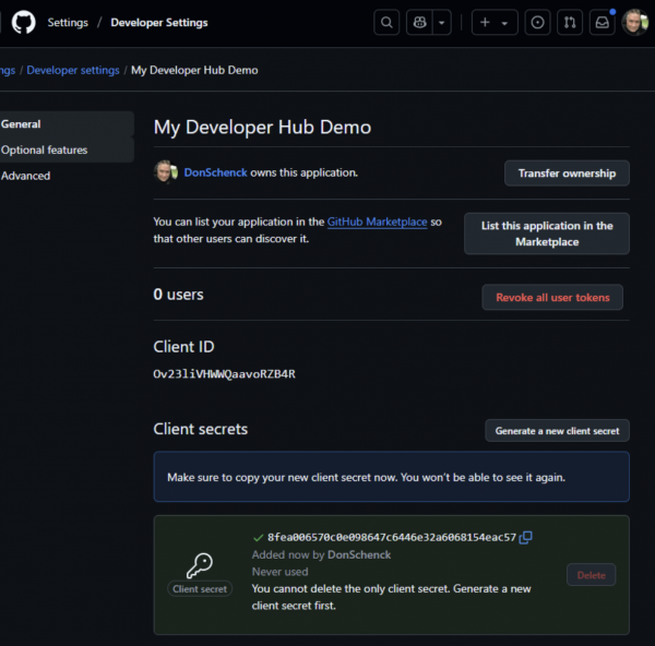 Client ID and Client secret are needed for the OpenShift configmap.
