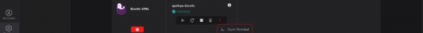 The vertical ellipses menu opens to show “Open Terminal” is selected.