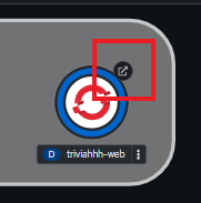 Click the small arrow icon in the upper right corner of the triviahhh-web container icon to see your application in the browser.