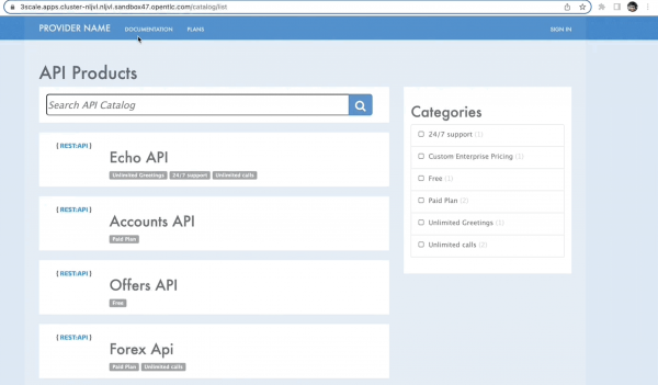 Figure 6: API Catalog Page