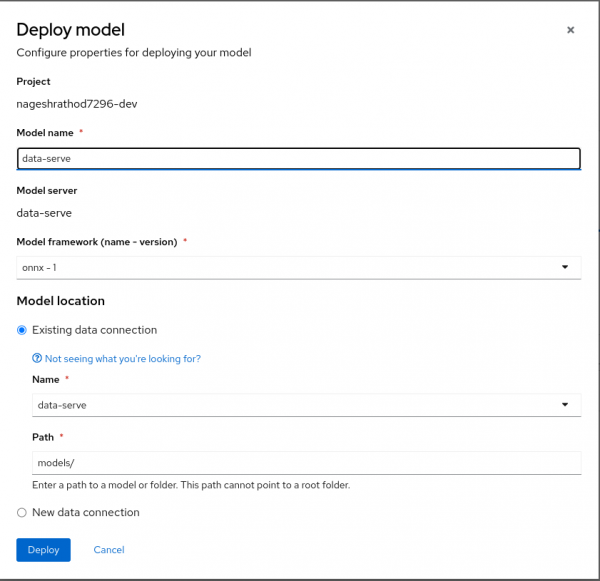 Configure the model location so that the model server can fetch the model from S3.