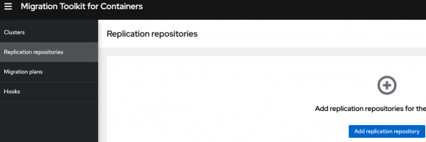 Select Replication repositories then Add replication.