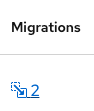 Check the progress by clicking the small arrow under Migrations.