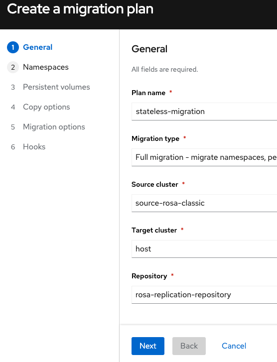 How to create a Full migration for our stateless application.