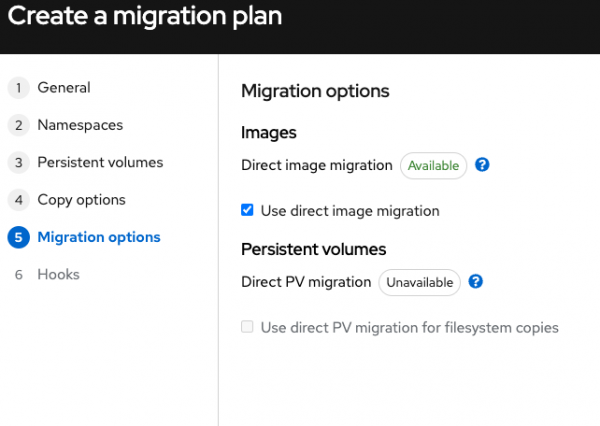 Under the migration option, you may select either Direct image migration or indirect migration. Select Direct image migration.