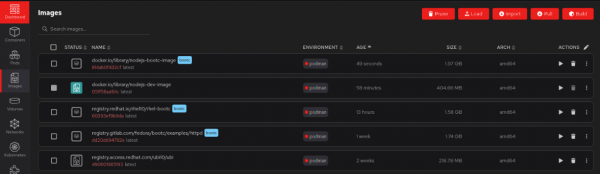 The images screen shows the new image we just created.