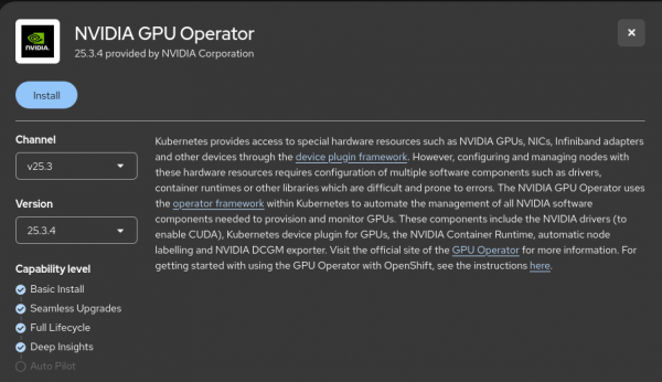 install nvidia gpu operator