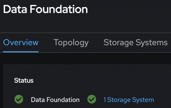 Installed ODF status showing green