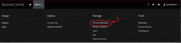 Access Business Central. Open Menu. Navigate to Process Definitions.