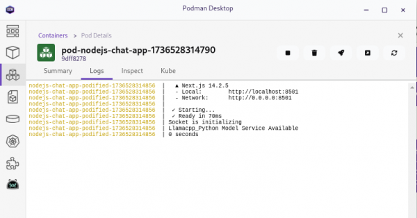 Picture of Node.js application logs