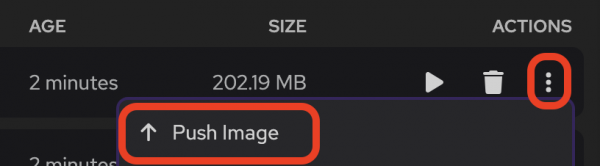 Push the newly created image to a registry.