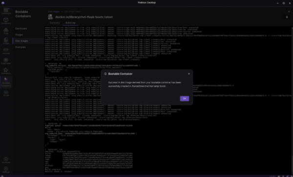 A successful disk image build.