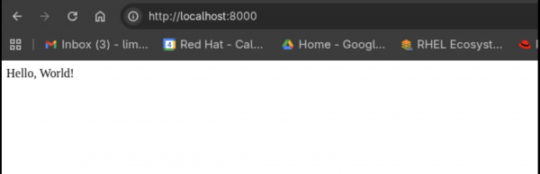 Connect using your browser to http://127.0.0.1:8000 and check your configuration.