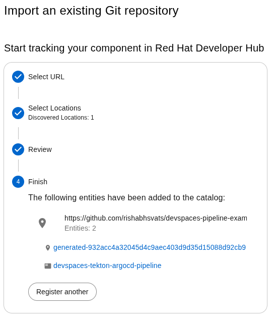 Register Template in RHDH