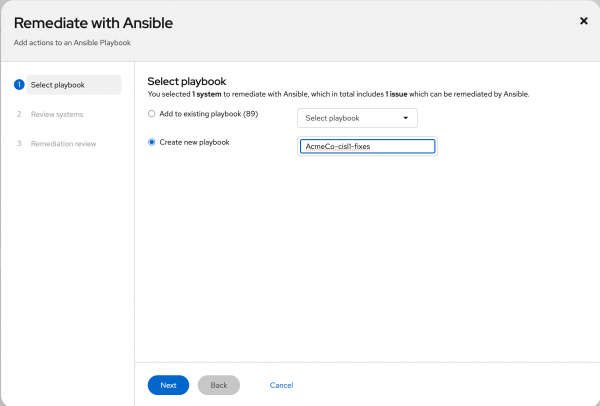 Give the new playbook a name.
