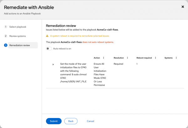 Decide whether to auto-reboot or not.