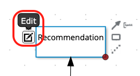Click the Recommendation decision node, then Edit.
