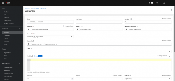 Figure 4: The Templates page.