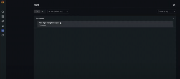 A view of the dedicated Grafana dashboard.