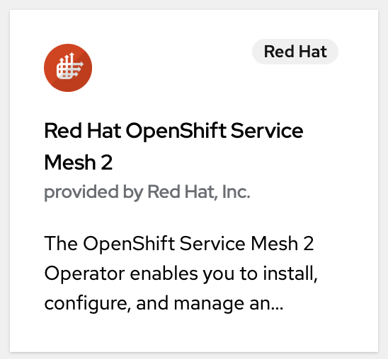A screenshot of search OpenShift Service Mesh 2.