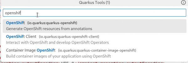 How to add extensions with Quarkus Plugin for VS Code