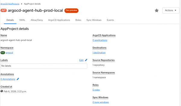 OpenShift Console Argo CD AppProjects