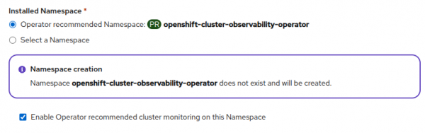 enable cluster monitoring on the cluster-observability-operator namespace