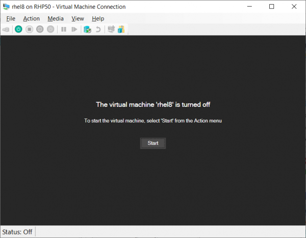 Start the VM's console