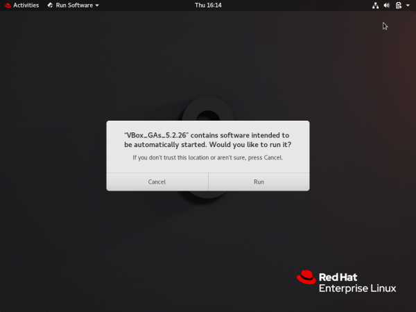 insert the VirtualBox Guest Additions