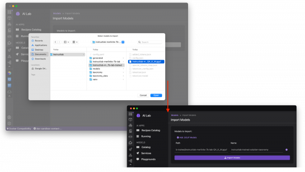 Importing an InstructLab trained model with Podman AI Lab