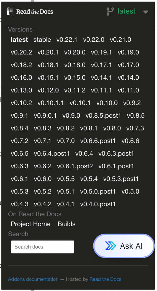 vLLM Docs Versions