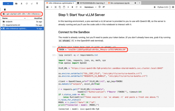 The lesson module, found in the folder and notebook listed on the left-hand side menu.