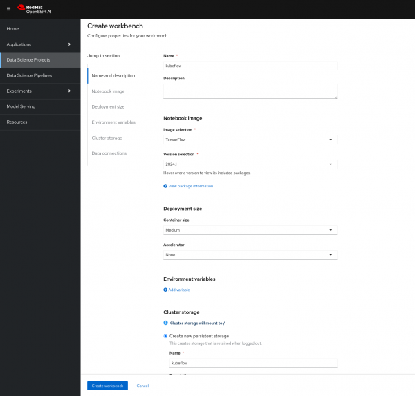 Adding details in the workbench form