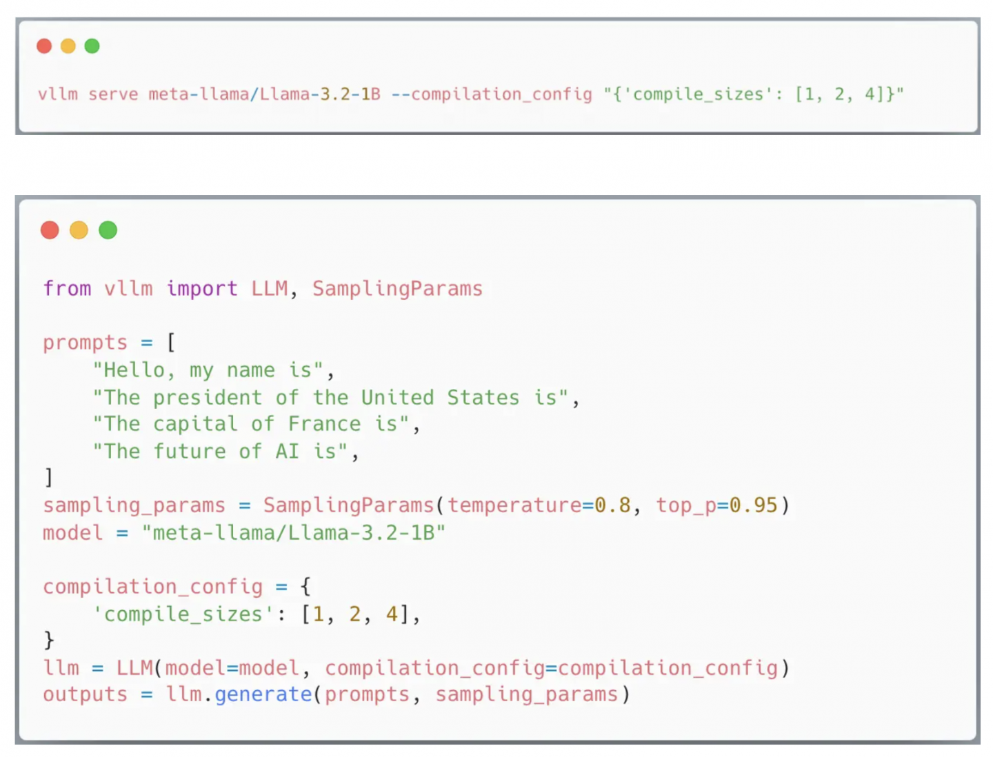 How to specify specializing compilation on specific batch sizes.