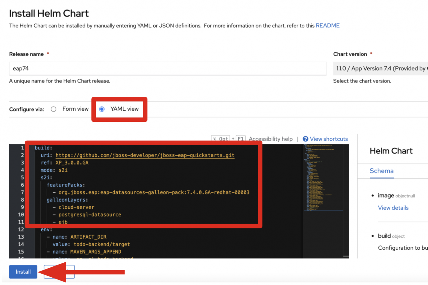 Adding the S2I configurations