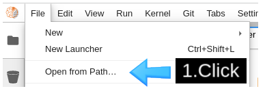 From the File menu, choose "Open from Path."