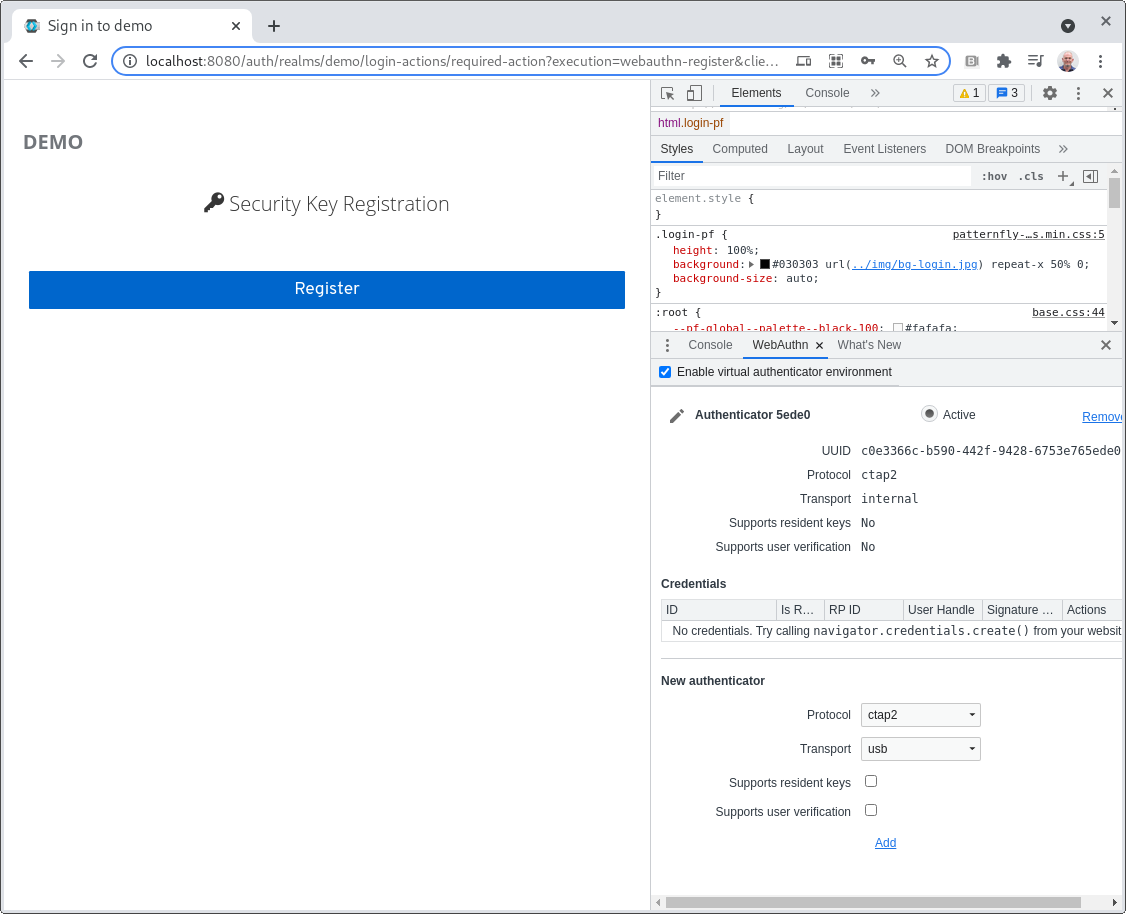 WebAuthn allows the application to register a key for the visitor.
