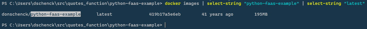 A "docker images" command shows the image you created.