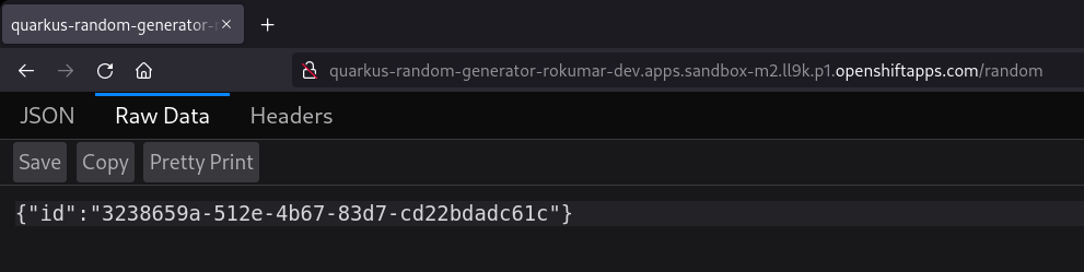 The application running in your OpenShift cluster shows the same interface as the local application shown in Figure 2.