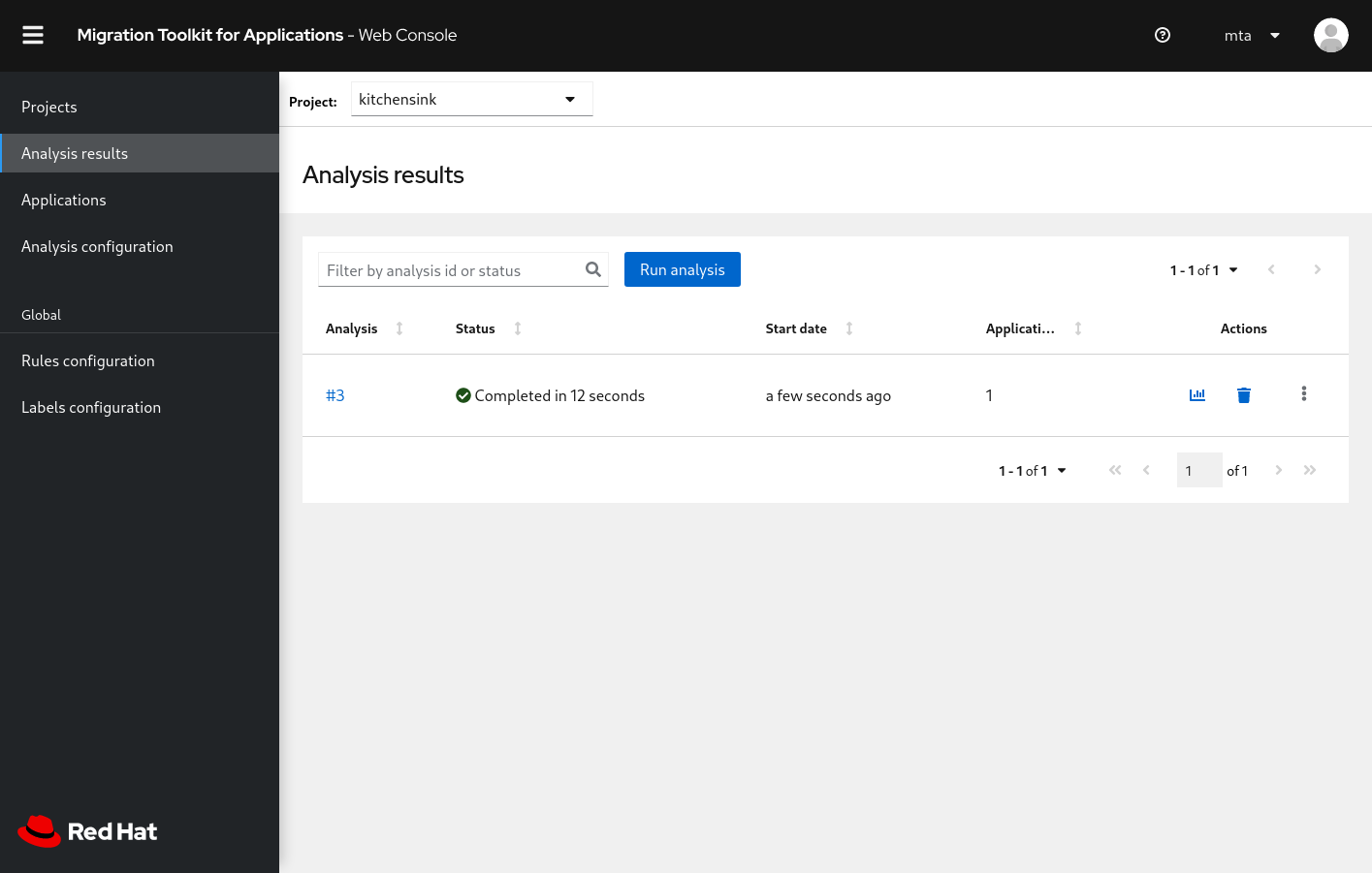 After you run the analysis, the Analysis Results page offers a report.