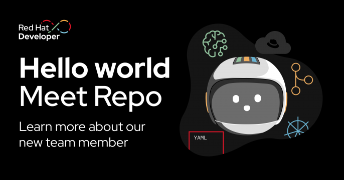 Featured image with the Repo character and "Hello world" text.