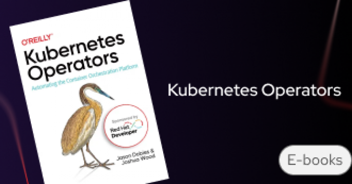 Ebook cover for Kubernetes Operators on black background card